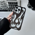 Flame Pattern Phone Case – Metallic Edge Aesthetic iPhone Case | VibeVault Supply - VibeVaultSupply