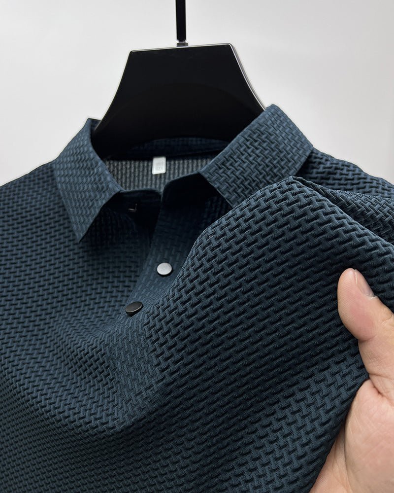 Men's Textured Performance Polo Shirt - VibeVaultSupply