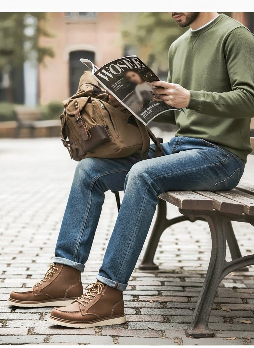 Men's Vintage Straight Leg Jeans – Classic Relaxed Fit Denim Pants - VibeVaultSupply