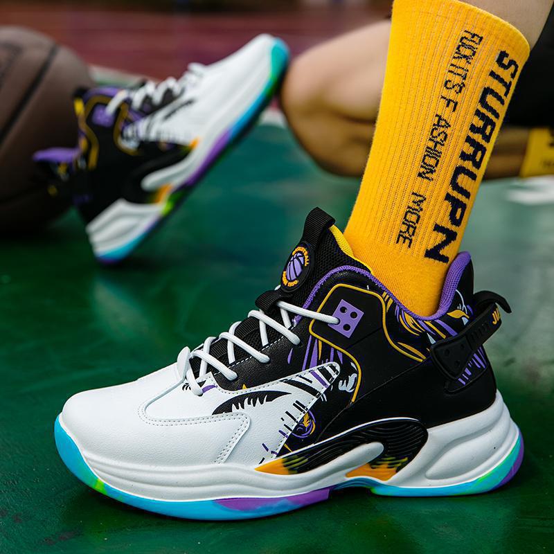 VibeVaultSupply High - Top Court Sneakers – Lightweight Cushioned Basketball - Inspired Shoes | Streetwear Athletic Trainers - VibeVaultSupply