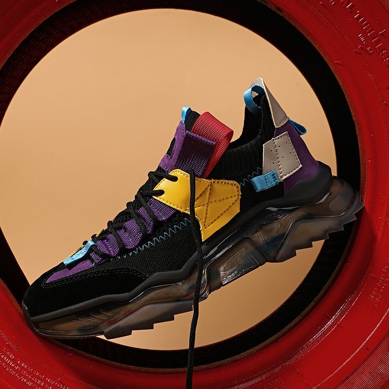 Men’s Chunky Sneakers Multi - Color – Futuristic Streetwear Running Shoes with Air Cushion Sole - VibeVaultSupply