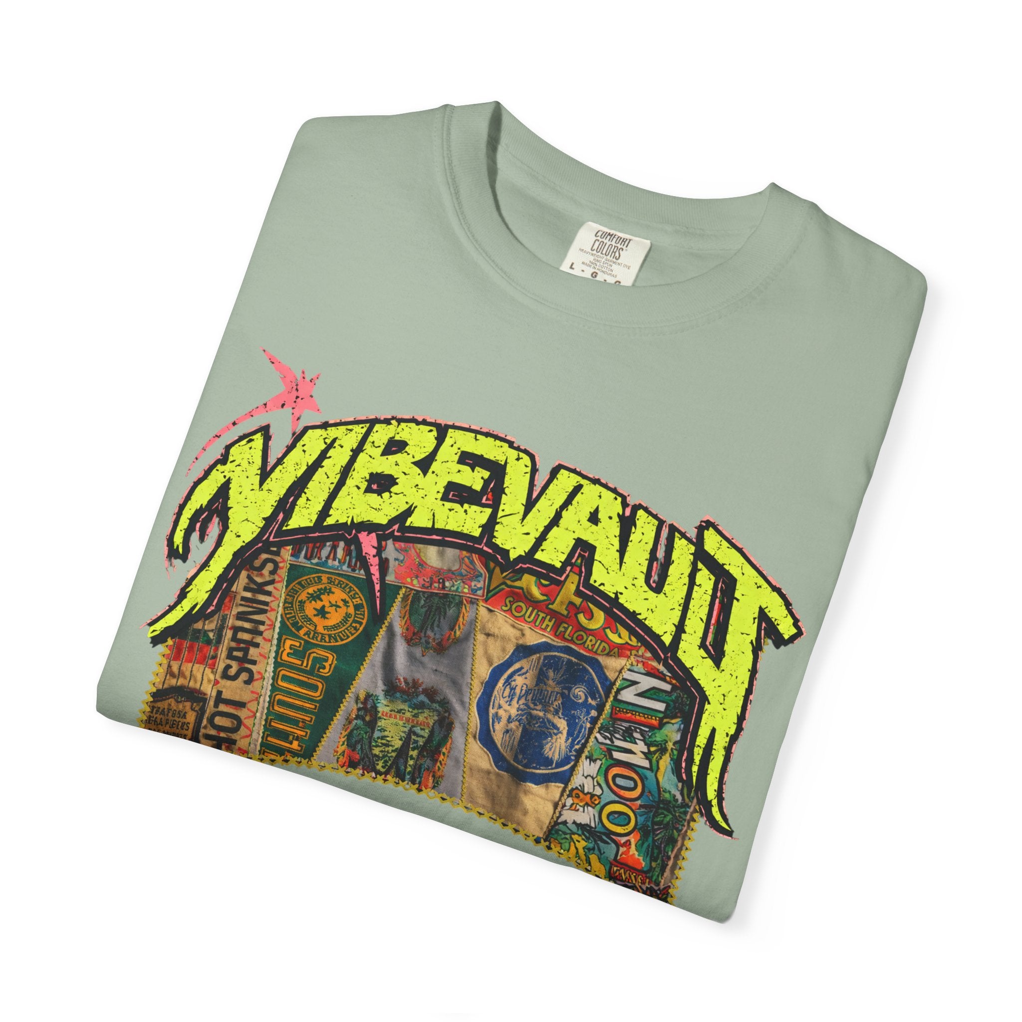 VVS Retro Collage Graphic Tee – Vintage Streetwear T-Shirt | VibeVault Supply - VibeVaultSupply