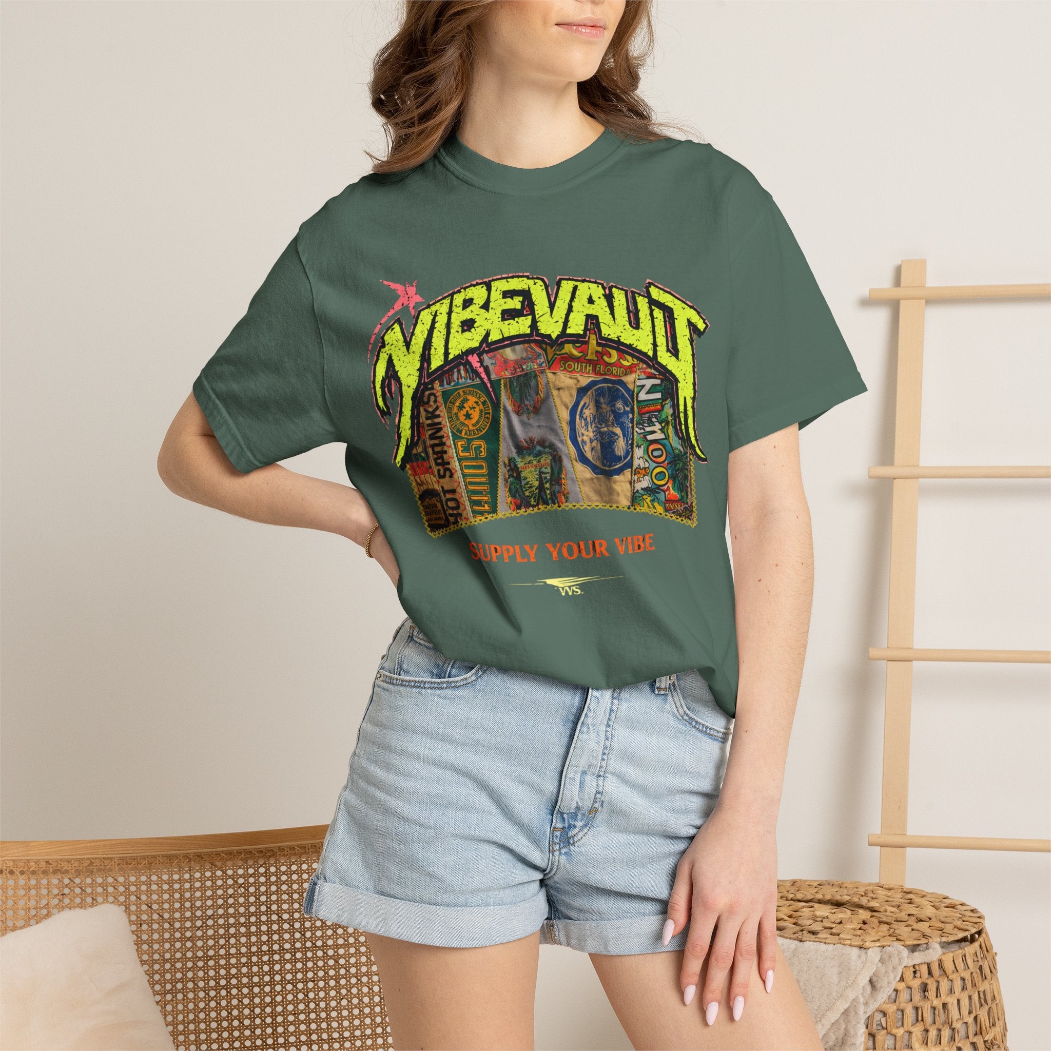 VVS Retro Collage Graphic Tee – Vintage Streetwear T-Shirt | VibeVault Supply - VibeVaultSupply