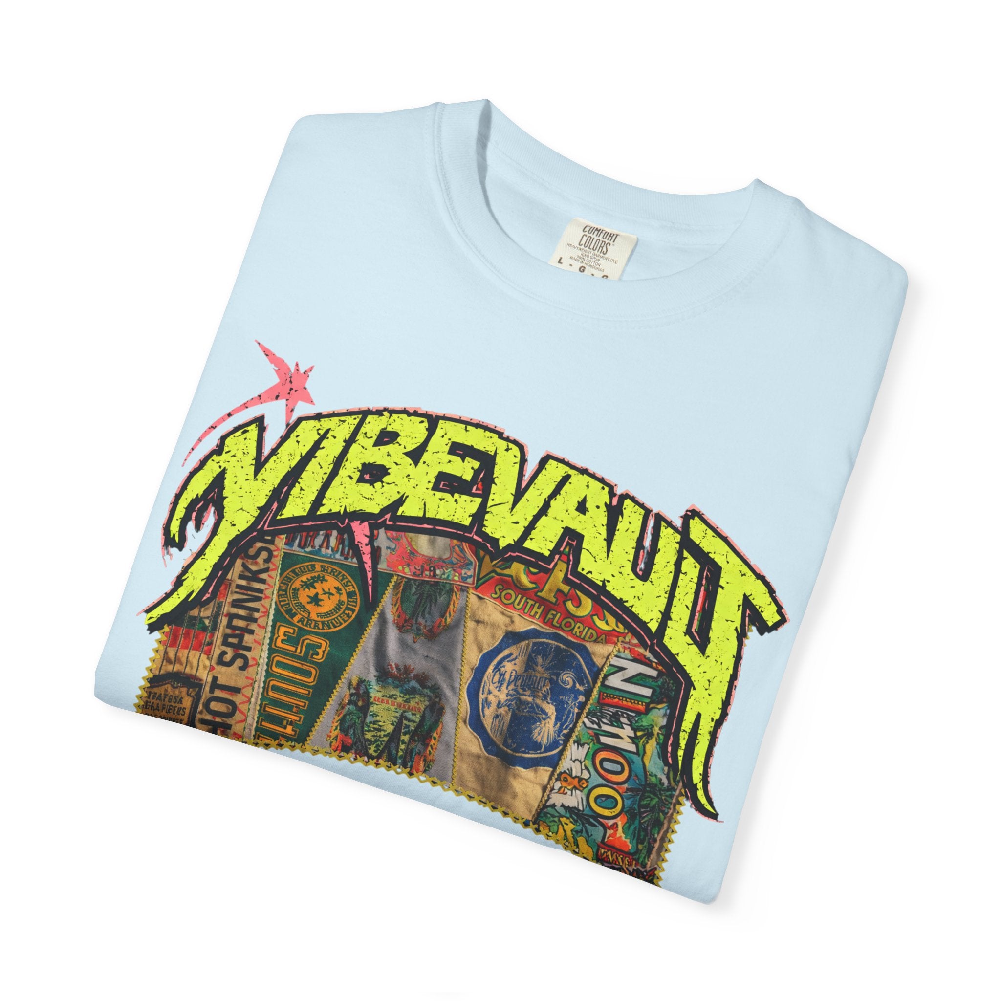 VVS Retro Collage Graphic Tee – Vintage Streetwear T-Shirt | VibeVault Supply - VibeVaultSupply