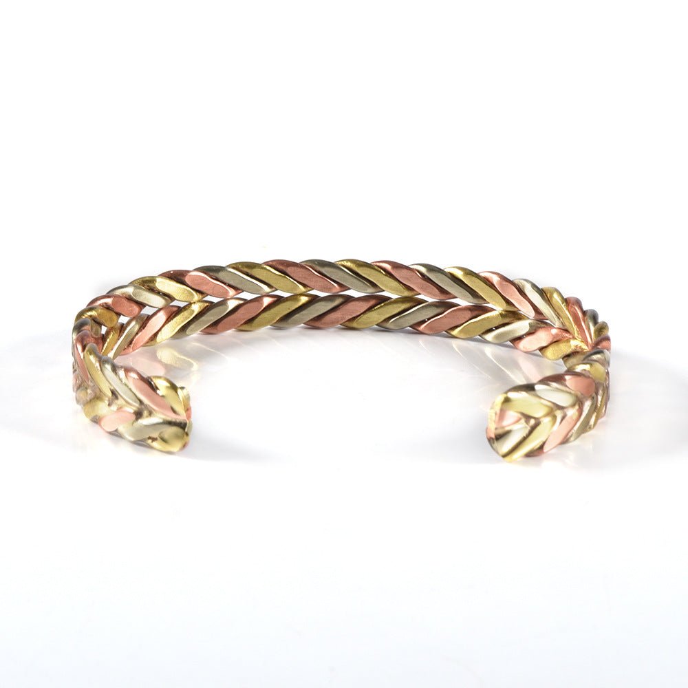 Pure Copper Magnetic Bracelet – Vintage Braided Cuff | Adjustable Unisex Energy Style Jewelry - VibeVaultSupply