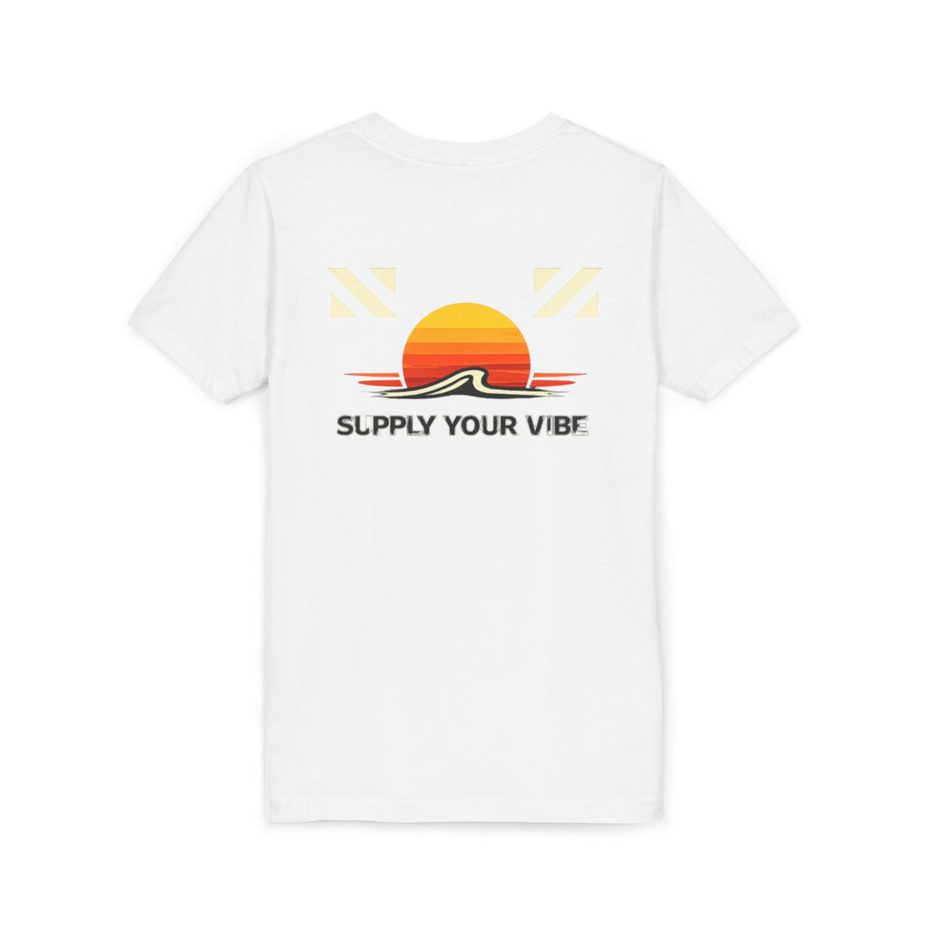 Youth Tee — "Supply Your Vibe" Sunset Graphic - VibeVaultSupply