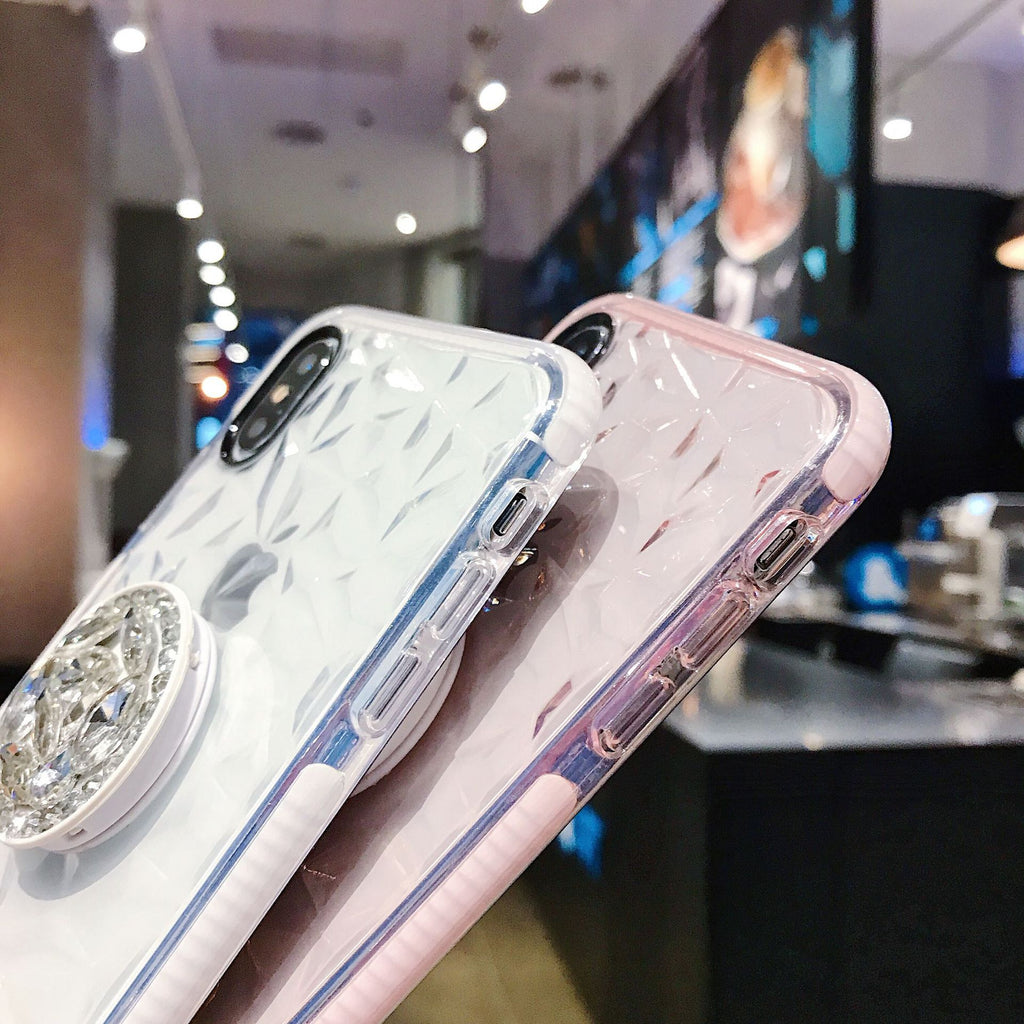 Crystal Charm Phone Case – Luxury Rhinestone iPhone Case with Pom Grip | VibeVault Supply - VibeVaultSupply
