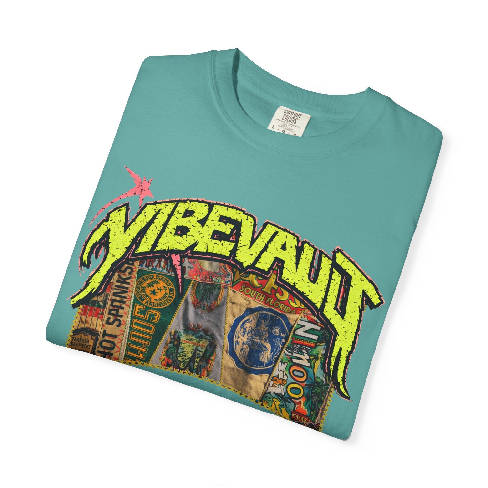 VVS Retro Collage Graphic Tee – Vintage Streetwear T-Shirt | VibeVault Supply - VibeVaultSupply