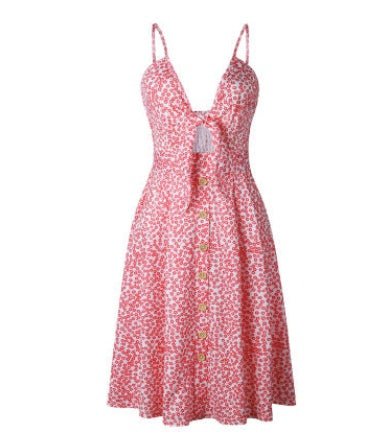 Women's Sleeveless Midi Sundress – Casual Summer Button Dress - VibeVaultSupply