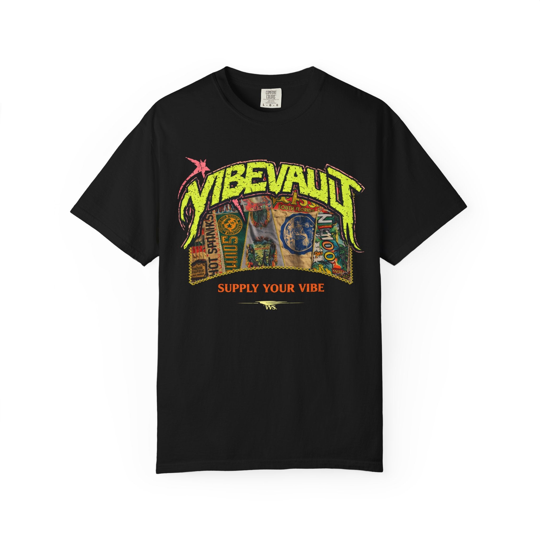 VVS Retro Collage Graphic Tee – Vintage Streetwear T-Shirt | VibeVault Supply - VibeVaultSupply