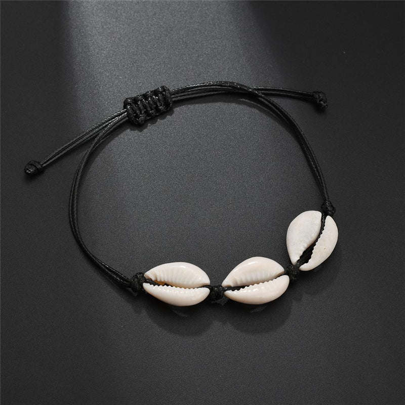 Cowrie Shell Bracelet – Adjustable Beach Bracelet | Boho Coastal Jewelry for Men & Women (Multiple Colors) - VibeVaultSupply