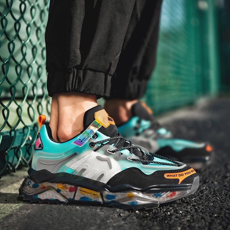 Men’s Chunky Sneakers Multi - Color – Futuristic Streetwear Running Shoes with Air Cushion Sole - VibeVaultSupply