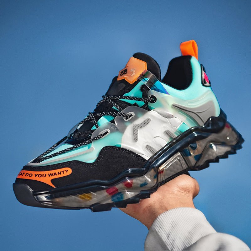 Men’s Chunky Sneakers Multi - Color – Futuristic Streetwear Running Shoes with Air Cushion Sole - VibeVaultSupply