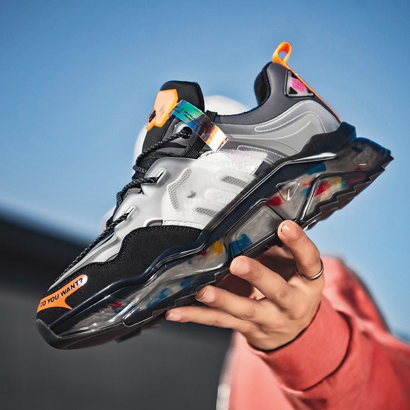 Men’s Chunky Sneakers Multi - Color – Futuristic Streetwear Running Shoes with Air Cushion Sole - VibeVaultSupply