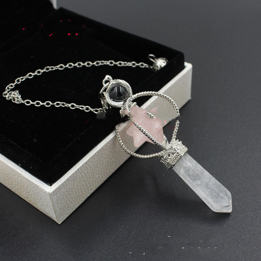 Crystal Pendulum | Gemstone Dowsing Pendulum | Quartz Divination Tool (Multiple Stones)