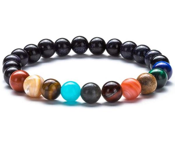 Galaxy Gemstone Chakra Bracelet for Energy Balance | Unisex Healing Crystal Beaded Jewelry - VibeVaultSupply