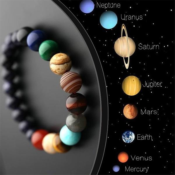 Galaxy Gemstone Chakra Bracelet for Energy Balance | Unisex Healing Crystal Beaded Jewelry - VibeVaultSupply