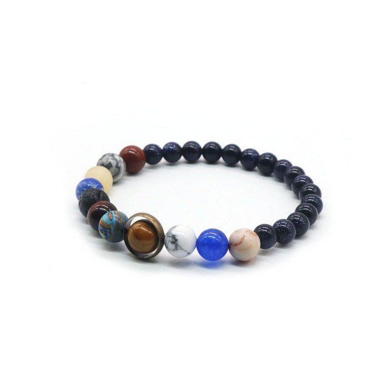Galaxy Gemstone Chakra Bracelet for Energy Balance | Unisex Healing Crystal Beaded Jewelry - VibeVaultSupply