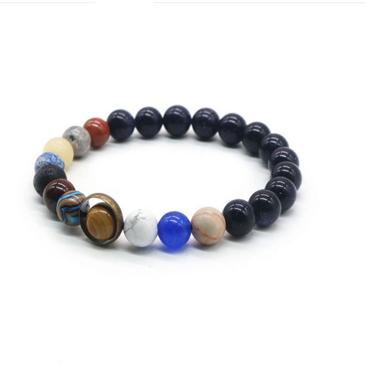 Galaxy Gemstone Chakra Bracelet for Energy Balance | Unisex Healing Crystal Beaded Jewelry - VibeVaultSupply