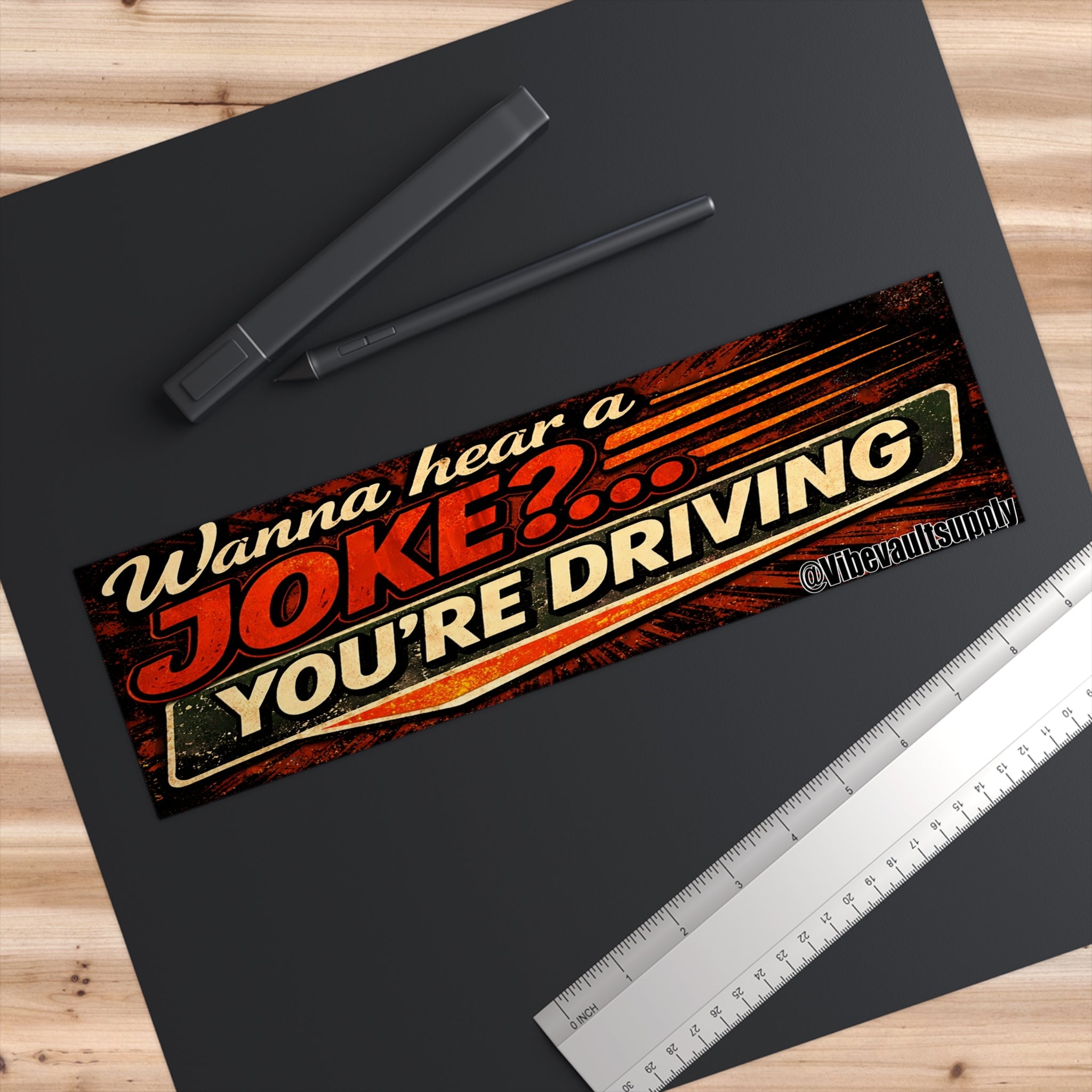 Funny Retro 'Wanna Hear a Joke?... You're Driving' Bumper Sticker - VibeVaultSupply