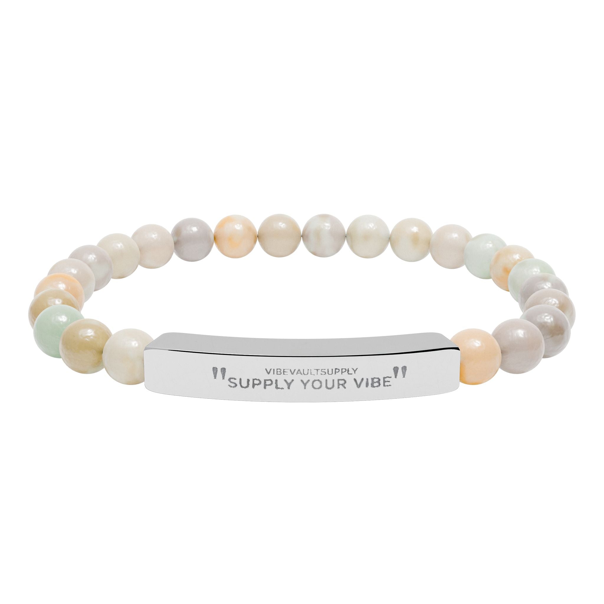 Engraved Stone Bracelet – Personalized Gemstone Bead Bracelet | VibeVaultSupply - VibeVaultSupply