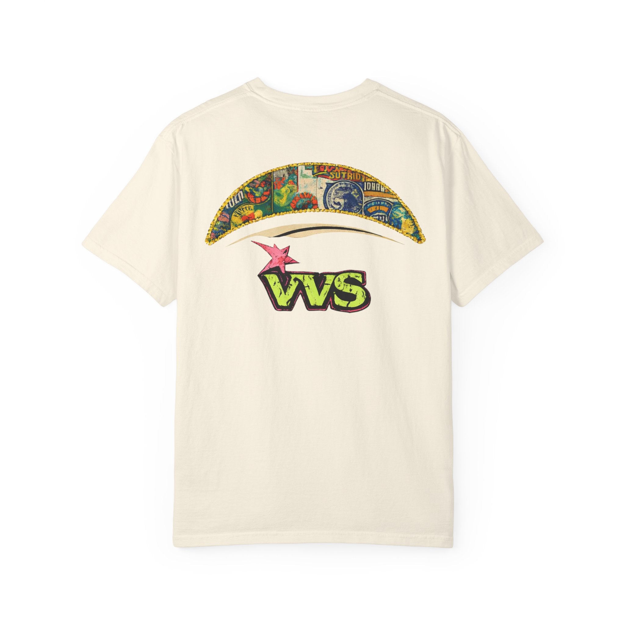 VVS Retro Collage Graphic Tee – Vintage Streetwear T-Shirt | VibeVault Supply - VibeVaultSupply
