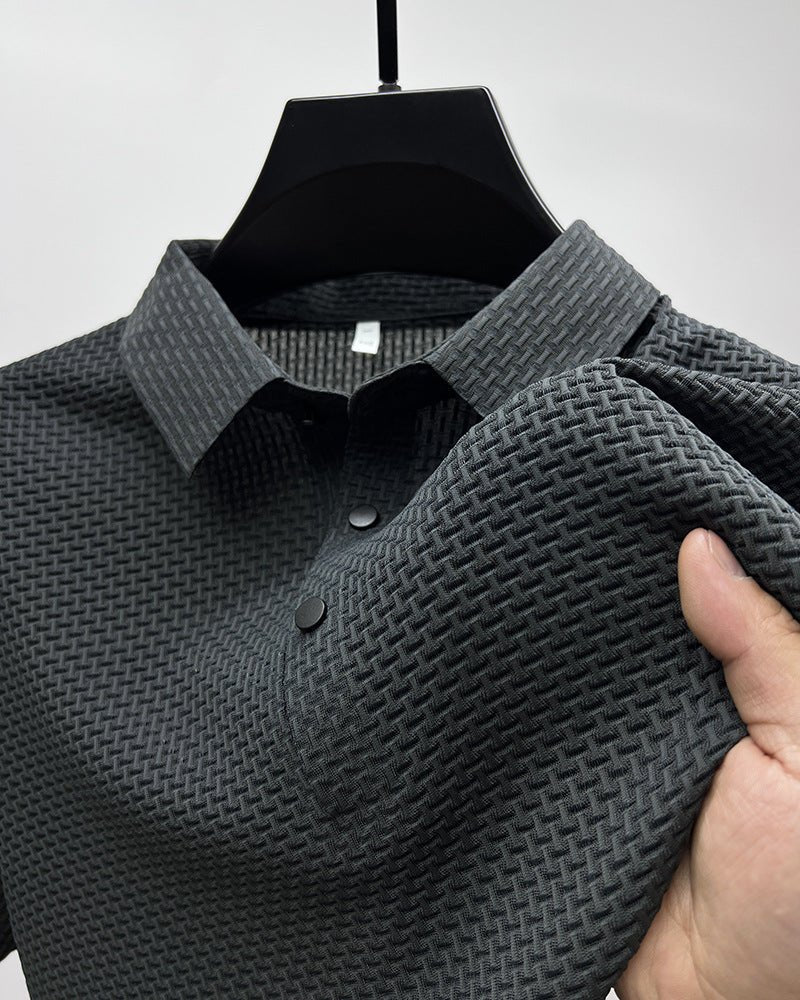 Men's Textured Performance Polo Shirt - VibeVaultSupply