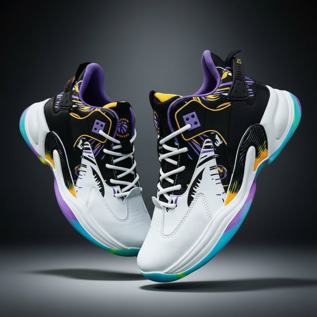 VibeVaultSupply High - Top Court Sneakers – Lightweight Cushioned Basketball - Inspired Shoes | Streetwear Athletic Trainers - VibeVaultSupply