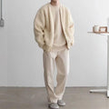 Men's Oversized Ribbed Knit Zip Cardigan Jacket - VibeVaultSupply