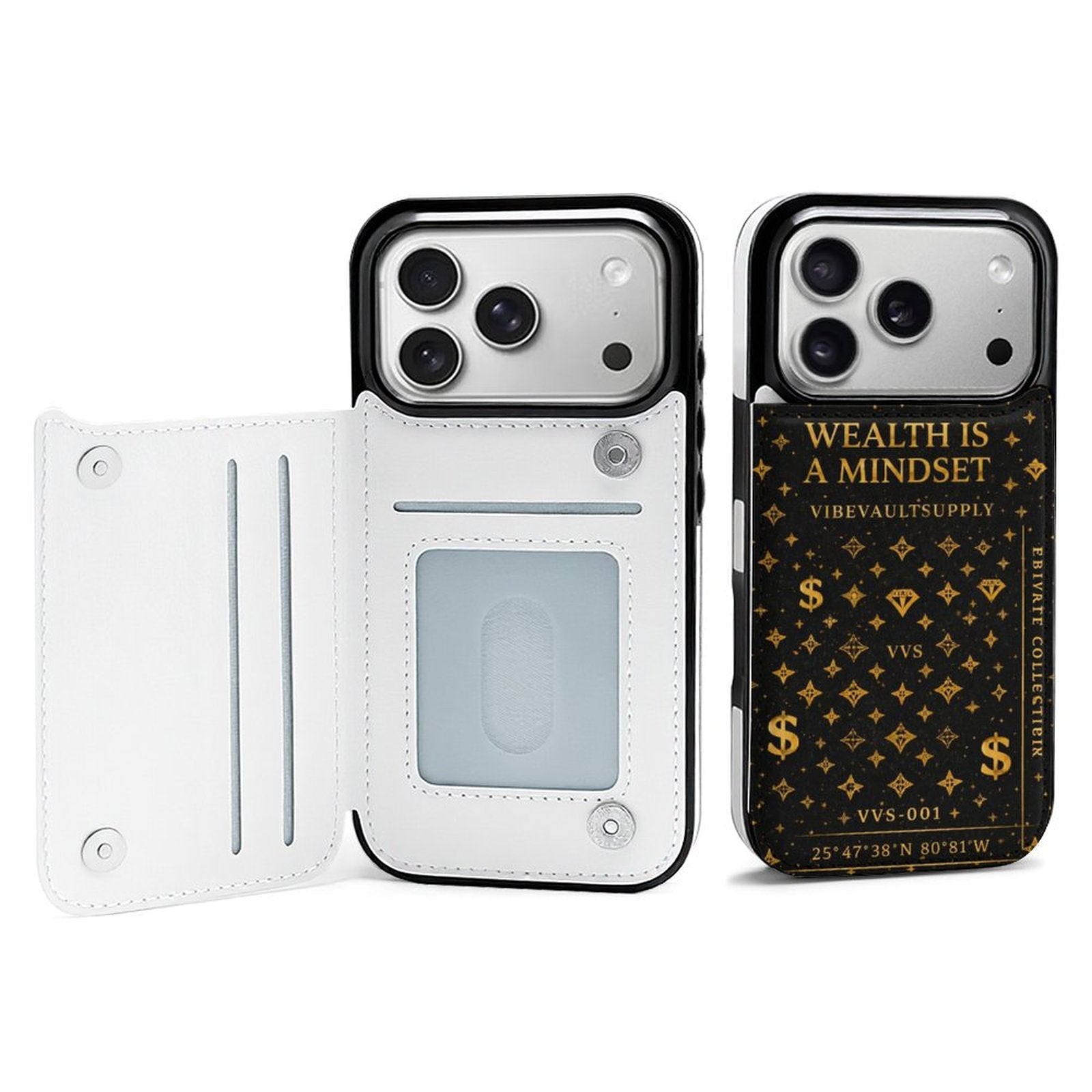Wealth Is A Mindset iPhone Case – Black & Gold Luxury Phone Case | VibeVaultSupply - VibeVaultSupply