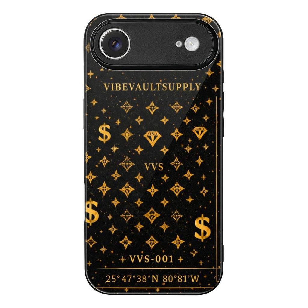 Vibevaultsupply Wealth Is A Mindset Luxury Black Gold | Glass iPhone 17 Series Cases - VibeVaultSupply