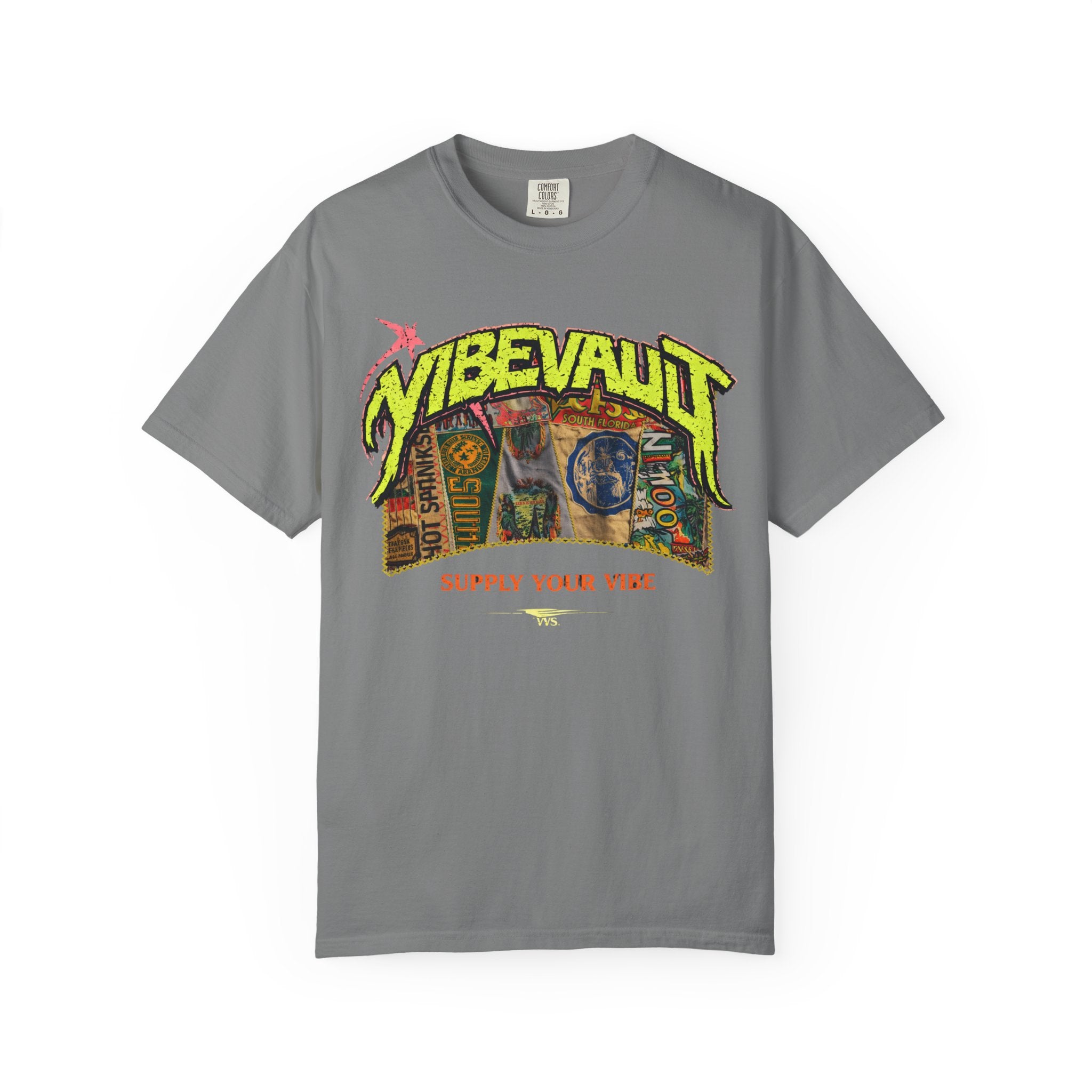 VVS Retro Collage Graphic Tee – Vintage Streetwear T-Shirt | VibeVault Supply - VibeVaultSupply