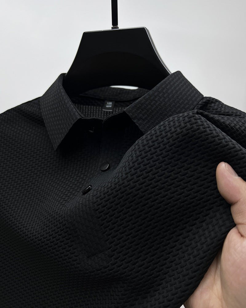 Men's Textured Performance Polo Shirt - VibeVaultSupply