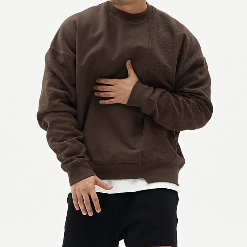 Men's Oversized Minimalist Crewneck Sweatshirt - VibeVaultSupply