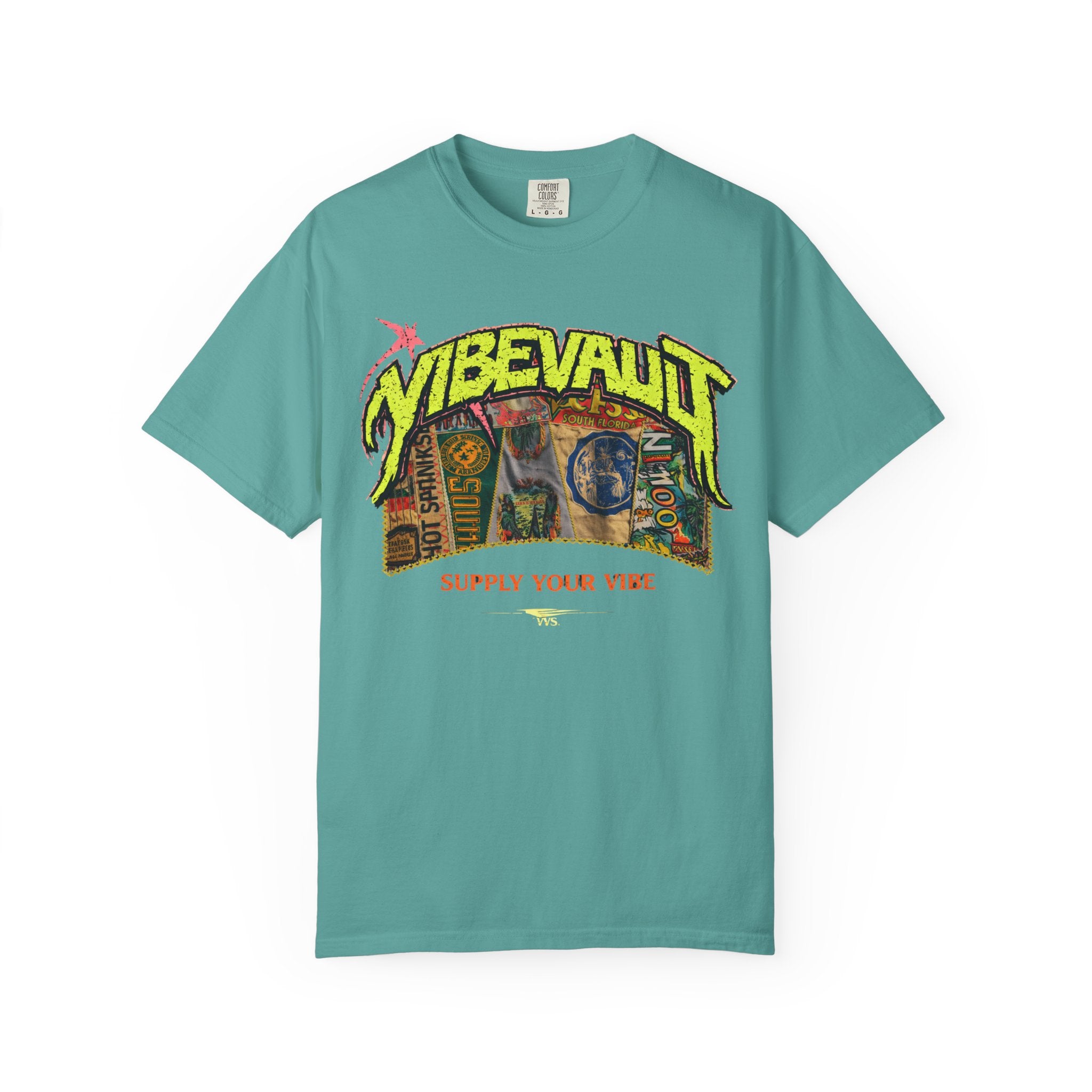 VVS Retro Collage Graphic Tee – Vintage Streetwear T-Shirt | VibeVault Supply - VibeVaultSupply