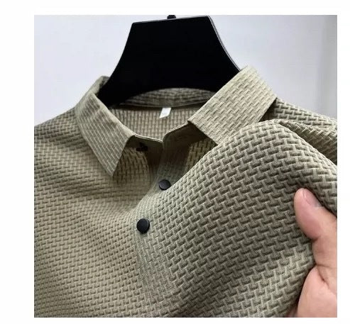 Men's Textured Performance Polo Shirt - VibeVaultSupply