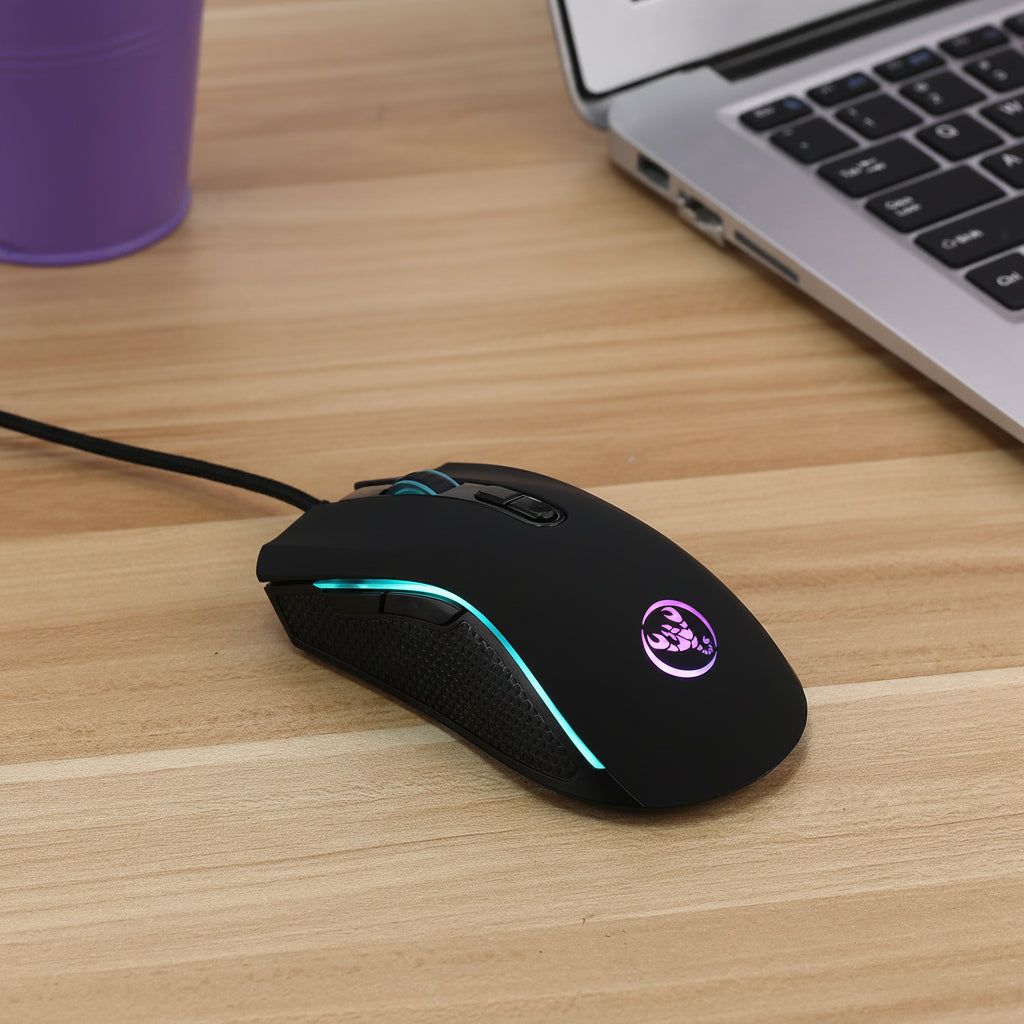 VibeVaultSupply RGB Gaming Keyboard & Mouse Combo – LED Backlit Mechanical Style Wired Gamer Setup for PC - VibeVaultSupply