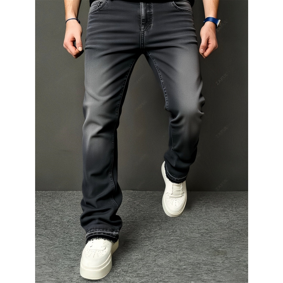Men's Vintage Washed Flare Jeans – Relaxed Streetwear Denim - VibeVaultSupply