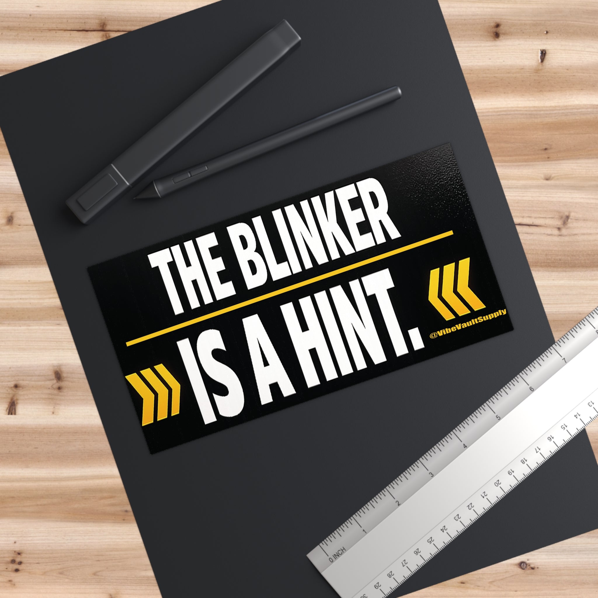 “The Blinker Is a Hint” Bumper Sticker – Funny Reflective Car Decal | Driver Humor Sticker - VibeVaultSupply