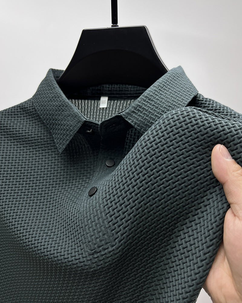 Men's Textured Performance Polo Shirt - VibeVaultSupply