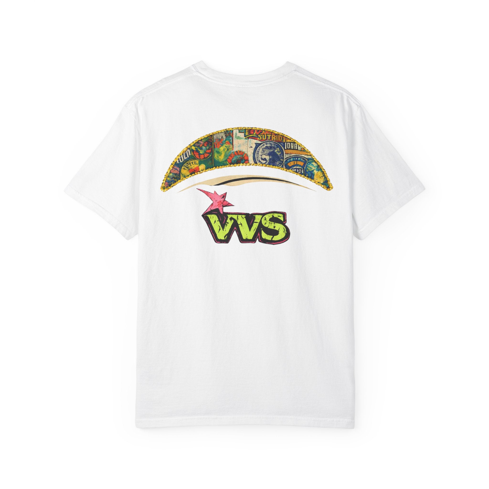 VVS Retro Collage Graphic Tee – Vintage Streetwear T-Shirt | VibeVault Supply - VibeVaultSupply