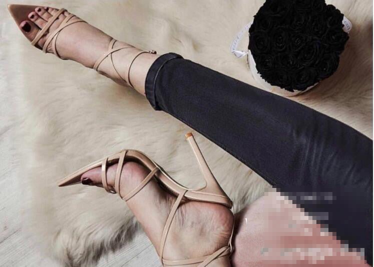 Cross strap stiletto high heels - VibeVaultSupply