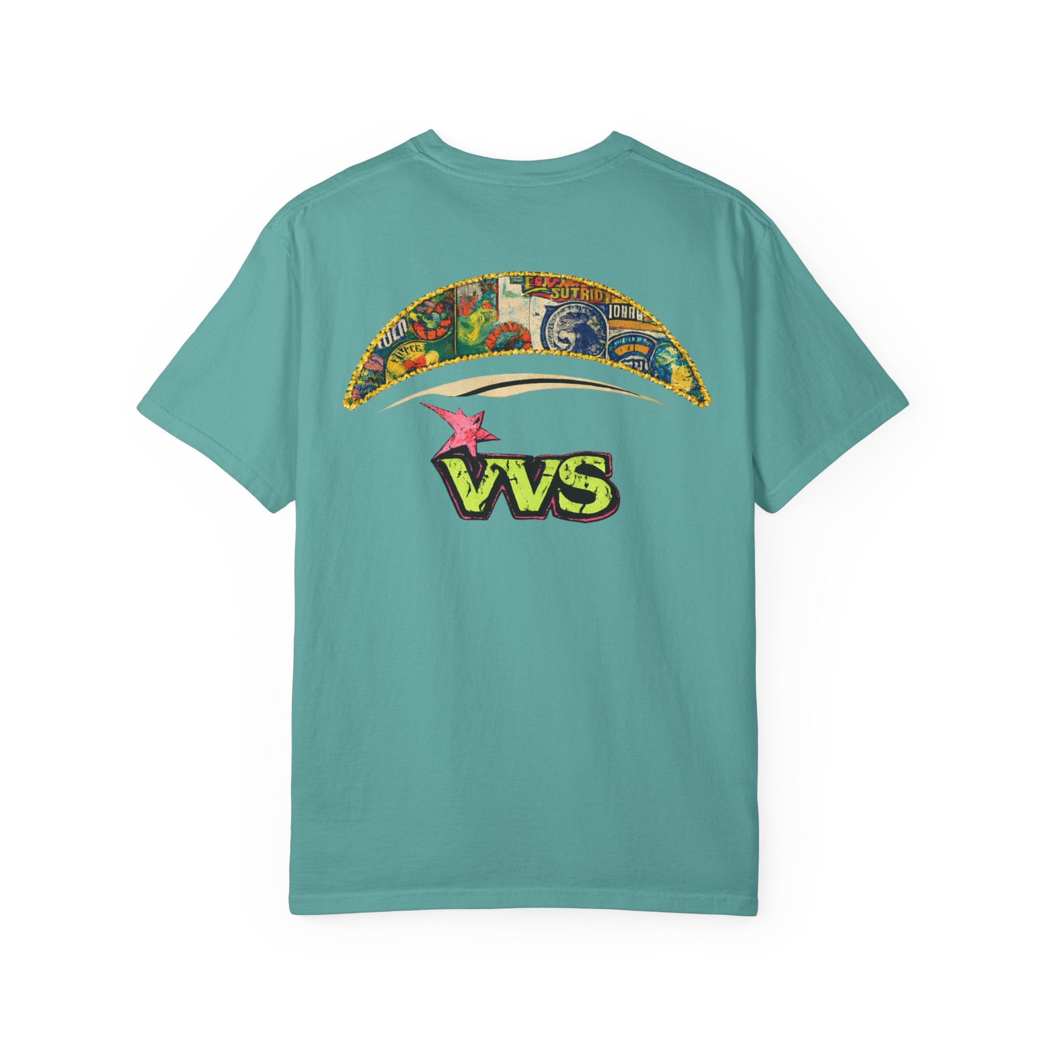 VVS Retro Collage Graphic Tee – Vintage Streetwear T-Shirt | VibeVault Supply - VibeVaultSupply