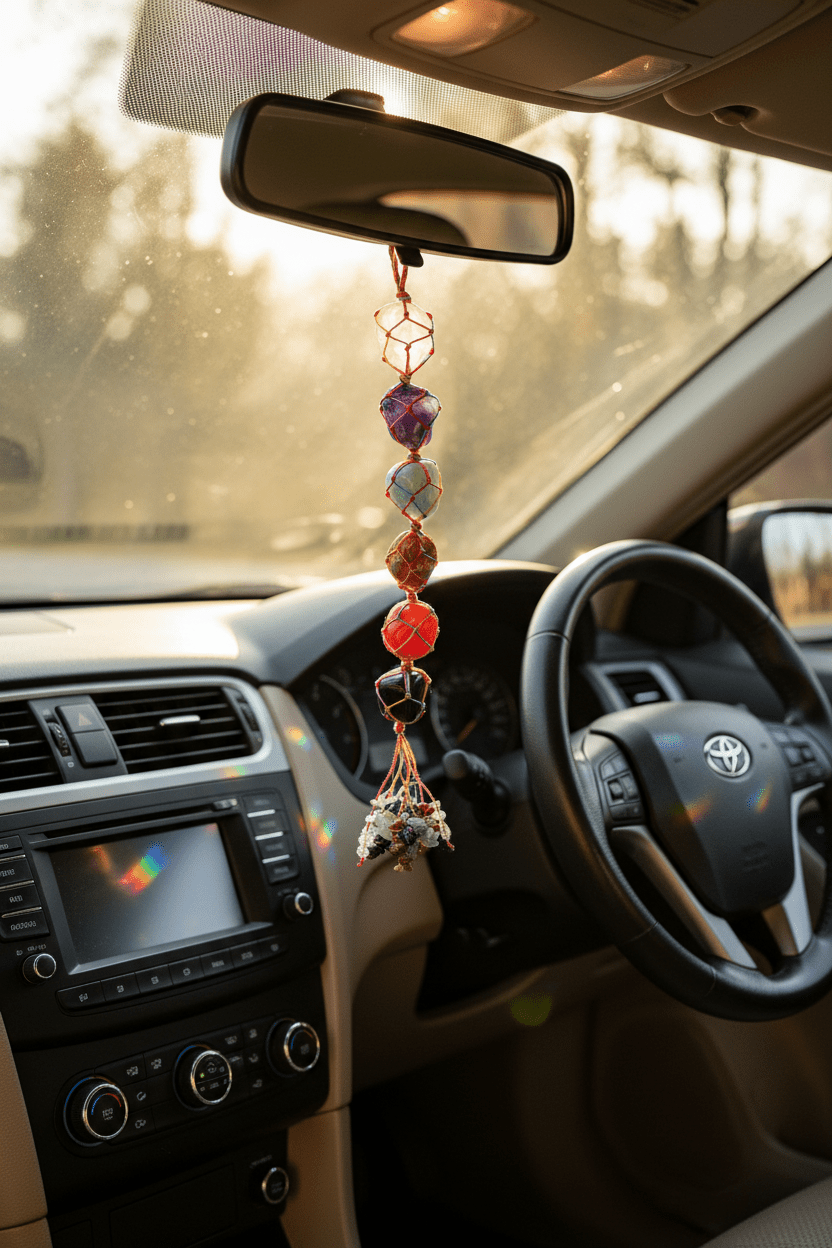 7 Chakra Crystal Hanging Pendant – Healing Stones | Car Charm, Home Decor & Spiritual Jewelry - VibeVaultSupply
