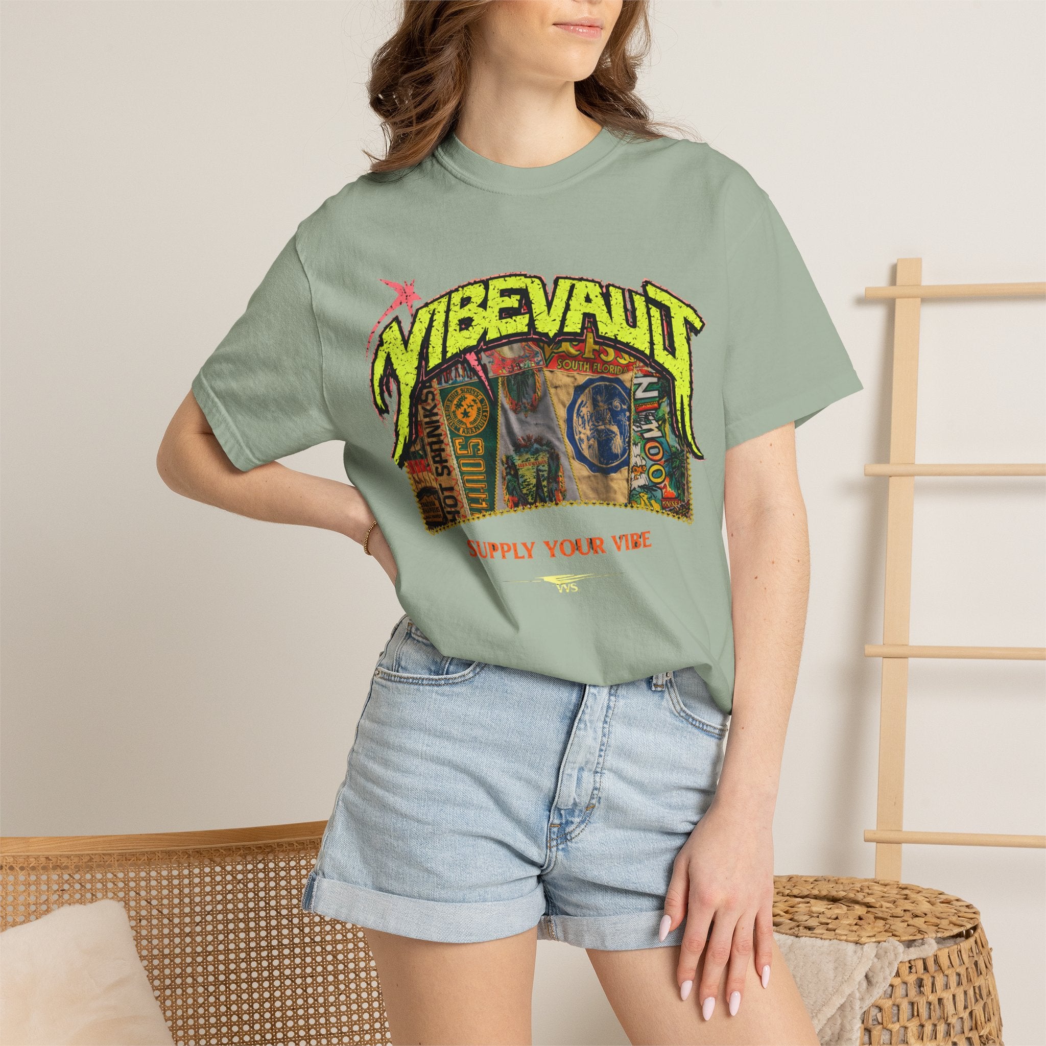 VVS Retro Collage Graphic Tee – Vintage Streetwear T-Shirt | VibeVault Supply - VibeVaultSupply