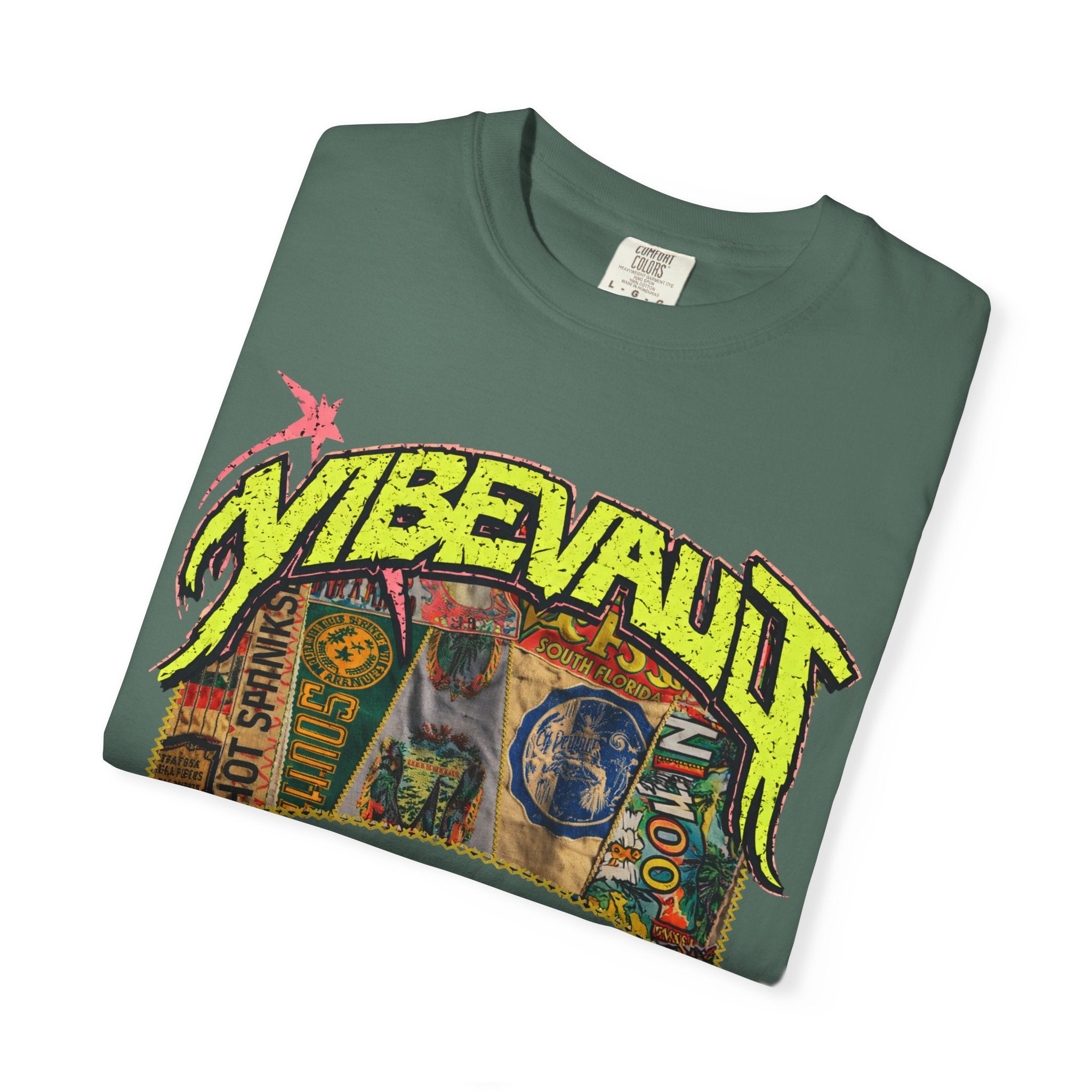 VVS Retro Collage Graphic Tee – Vintage Streetwear T-Shirt | VibeVault Supply - VibeVaultSupply