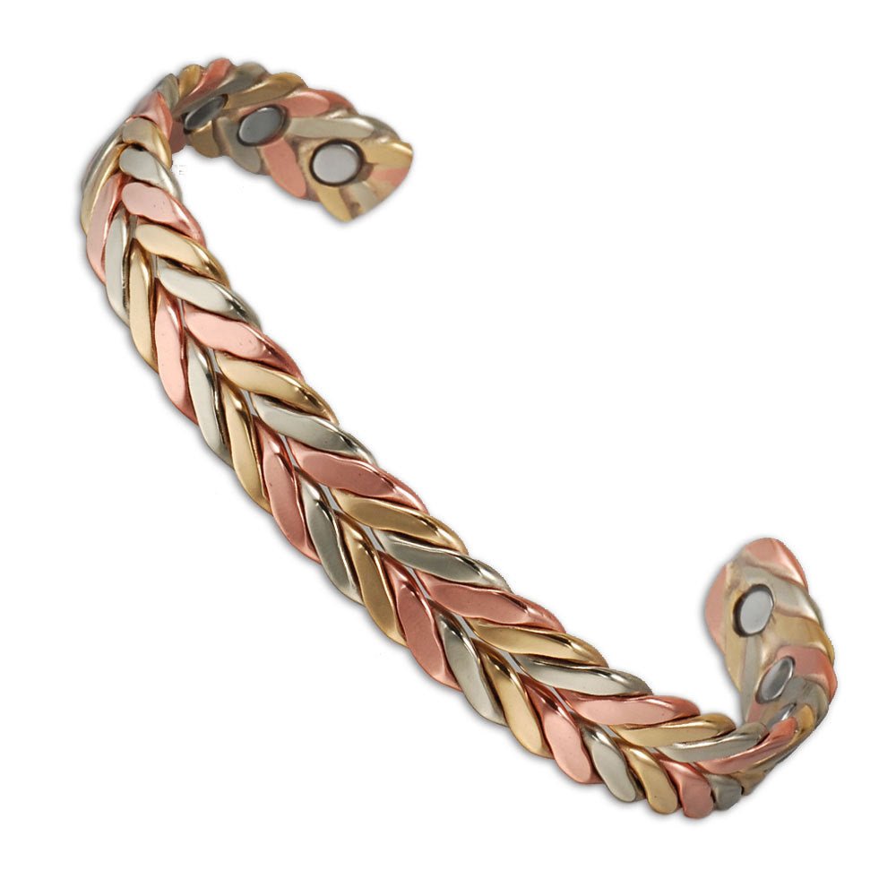 Pure Copper Magnetic Bracelet – Vintage Braided Cuff | Adjustable Unisex Energy Style Jewelry - VibeVaultSupply