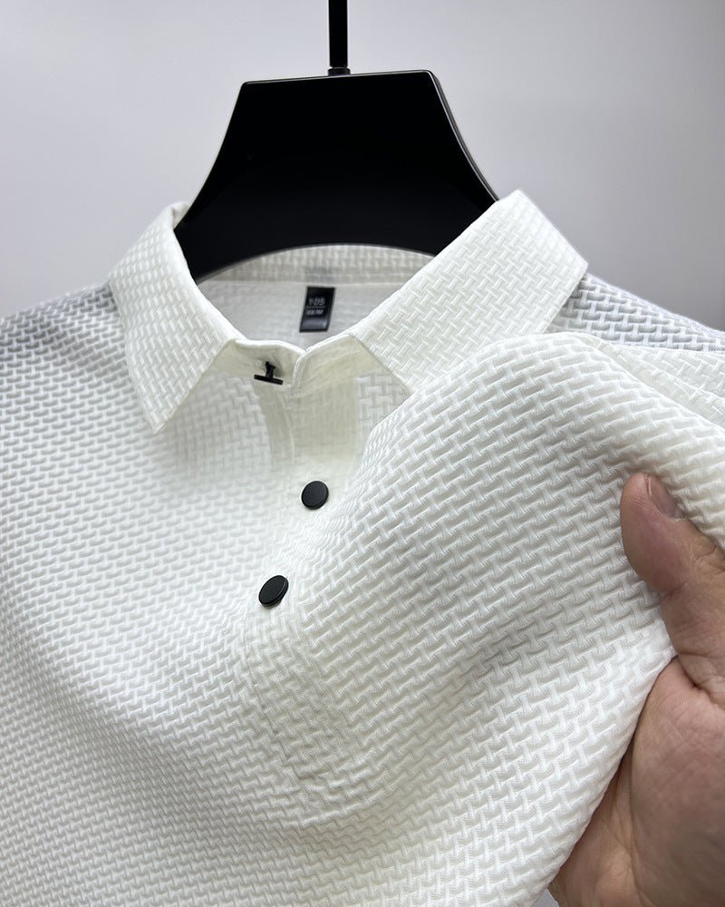 Men's Textured Performance Polo Shirt - VibeVaultSupply