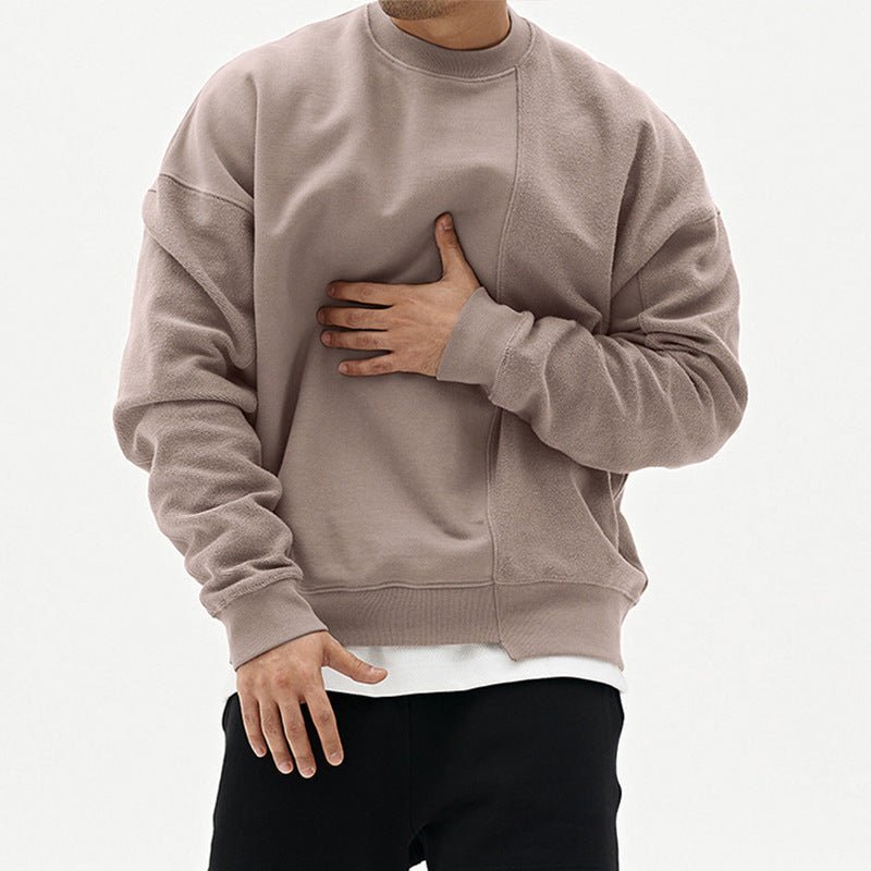 Men's Oversized Minimalist Crewneck Sweatshirt - VibeVaultSupply