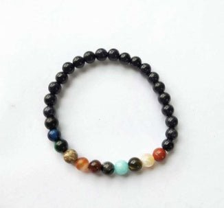 Galaxy Gemstone Chakra Bracelet for Energy Balance | Unisex Healing Crystal Beaded Jewelry - VibeVaultSupply